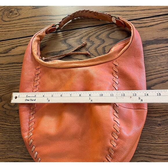 BANANA REPUBLIC Orange Leather Forite Hobo Purse - Picture 6 of 6